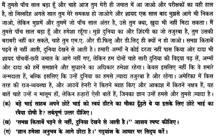 Chapter Wise Important Questions CBSE Class 10 Hindi B - बड़े भाई साहब 20a