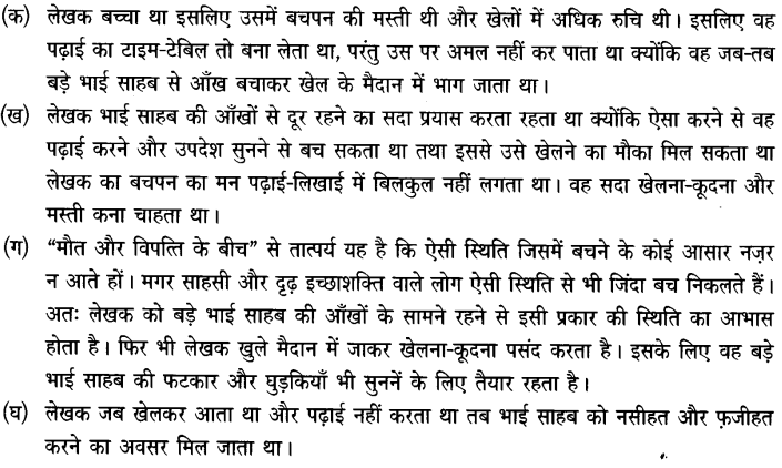 Chapter Wise Important Questions CBSE Class 10 Hindi B - बड़े भाई साहब 30a