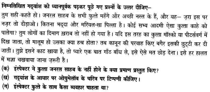 Chapter Wise Important Questions CBSE Class 10 Hindi B - गिरगिट 14