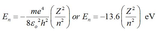 Total Energy of Electron in Bohr’s Stationary Orbits